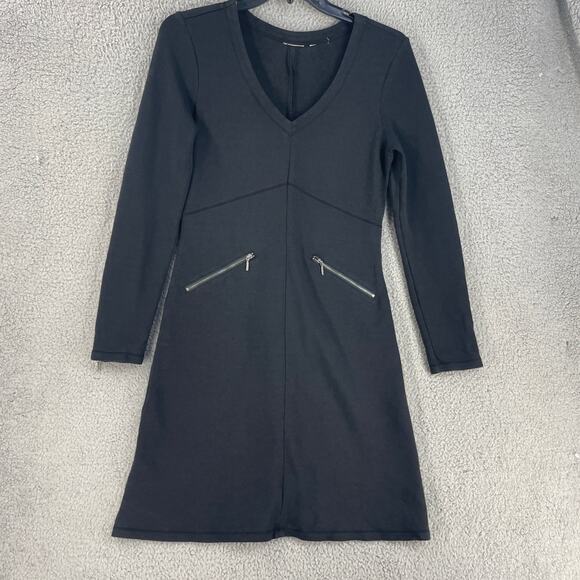 Athleta Womens Celebration Dress Ponte Sz * L Black Cotton Modal - Picture 2 of 16